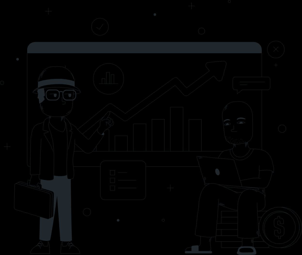 Illustration of an advisor explaining a plan